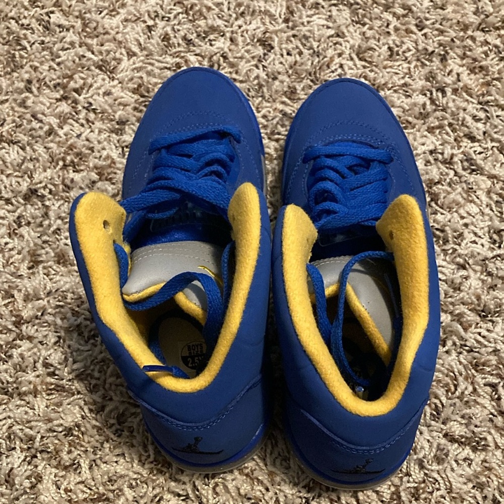 Kids Blue and Yellow High-Top Sneakers